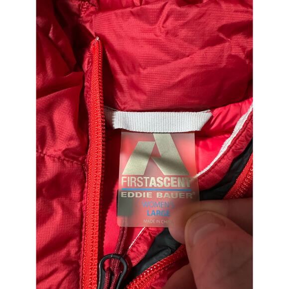 Eddie Bauer First Ascent EB 800 Down Puffer Jacket Red Womens Large - Picture 3 of 14